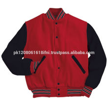 Veste varsity sur mesure Noir Rouge unisexe